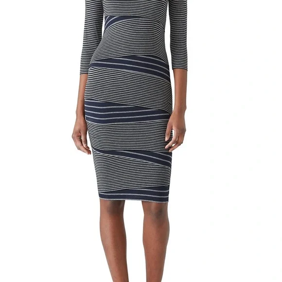 Anthropology soft Large Blue Ruched NWT Baily 44 Bodycon Dress stretchy - Picture 12 of 14